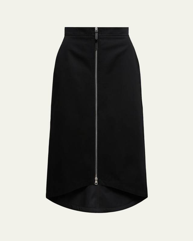 x EE72 by Edward Enninful Cotton Gabardine Midi Skirt